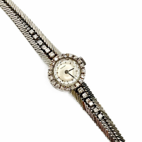 Montre Tissot - Montre de cocktail femme en or gris 18K sertie de diamants 58 Facettes REF24018-182