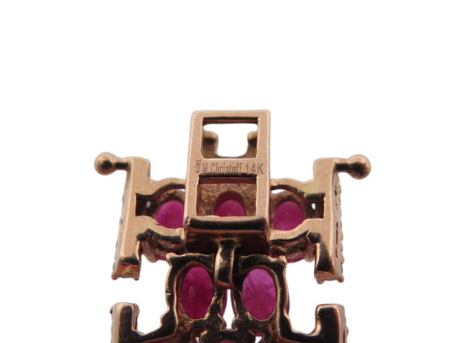 Bracelet Michael Christoff - Bracelet style tapis en or rose 14k rubis et diamants 58 Facettes 269285