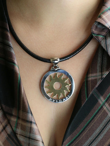 Collier Bvlgari Tondo Sun - Collier en or jaune 18k et acier 58 Facettes 1CA0000035/1
