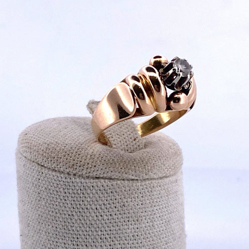 Bague 55 Bague à pierre sertie griffes en or jaune 18 carats 58 Facettes 250119