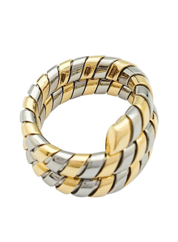 Bague Bulgari Serpenti Tubogas - Bague en or jaune 18k et acier 58 Facettes