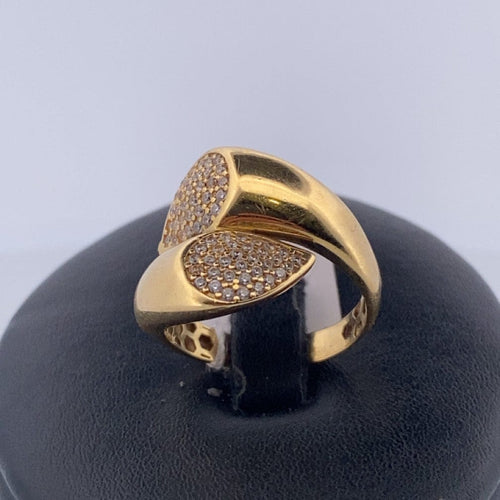 Bague 55 Bague pavée sertie en or jaune 18 carats, taille 55 58 Facettes 250085
