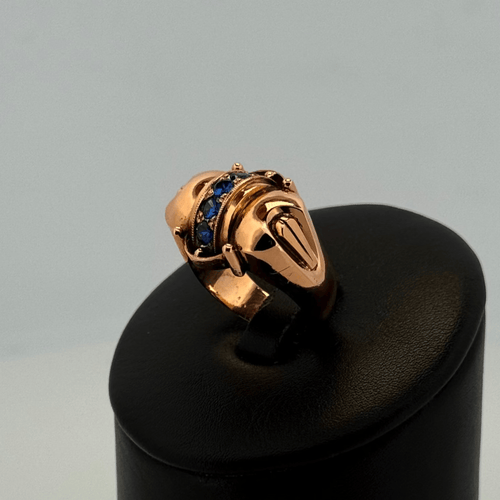 Bague 55 Bague sertie en or jaune 18 carats avec pierres bleues 58 Facettes 250038