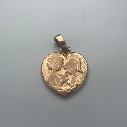 Pendentif Pendentif cœur gravé en or jaune 18 carats 1,36 g 58 Facettes 250158