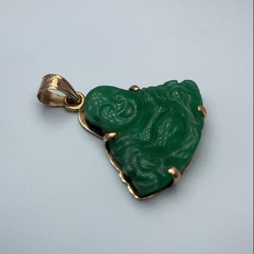 Pendentif Pendentif Bouddha rieur en jade en or jaune 14K 58 Facettes 250137