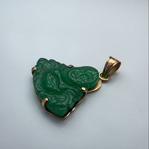 Pendentif Pendentif Bouddha rieur en jade en or jaune 14K 58 Facettes 250137