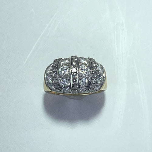 Bague 57 Bague pavée de diamants 2,67 carats en or jaune 18 carats 58 Facettes 250214