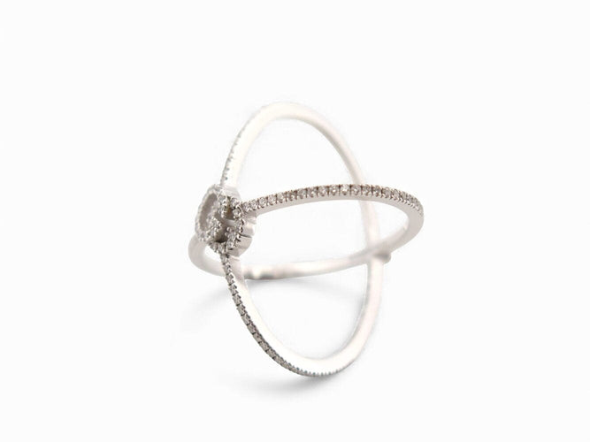 Bague 51 Gucci GG Running - Bague 7 mm en or blanc 18k et diamants, t51 58 Facettes 271885