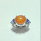 Bague 54 Bague en or blanc 18K avec opale de feu et diamants 0,42 ct 58 Facettes 250216