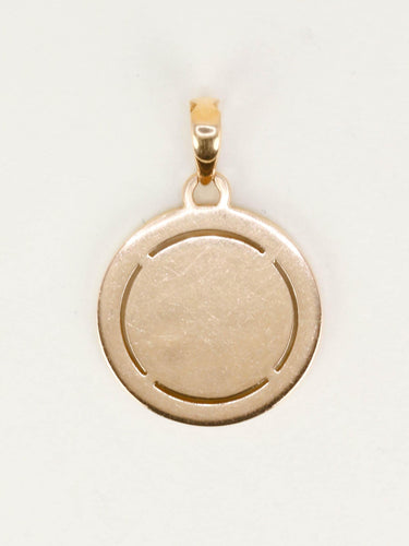 Pendentif Augis - Médaille Amour « Plus qu’hier, moins que demain » en or jaune 18 carats, rubis et diamants 58 Facettes 1121.3