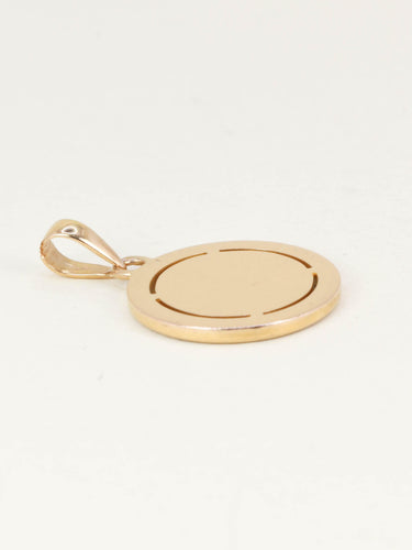 Pendentif Augis - Médaille Amour « Plus qu’hier, moins que demain » en or jaune 18 carats, rubis et diamants 58 Facettes 1121.3