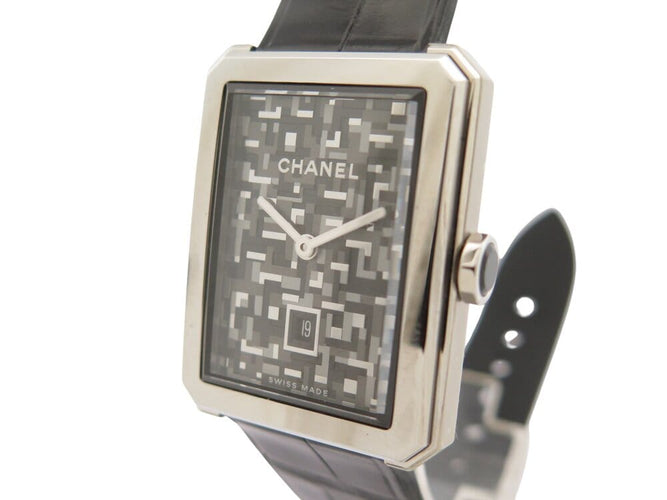 Montre CHANEL Boyfriend H6128 - Montre quartz en acier et bracelet alligator 58 Facettes 269060