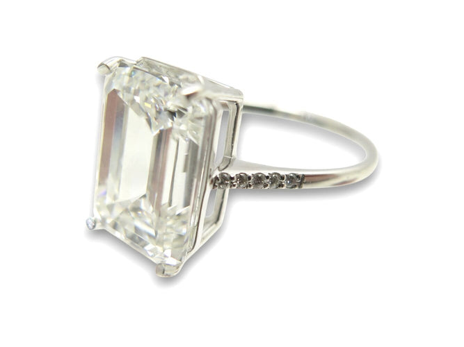 Bague 55 bague solitaire solitaire diamant taille emeraude 7ct t55 or blanc 18k 58 Facettes 271662