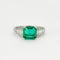 52 Bague Emeraude Platine Diamants - Art Déco 58 Facettes