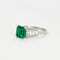 52 Bague Emeraude Platine Diamants - Art Déco 58 Facettes