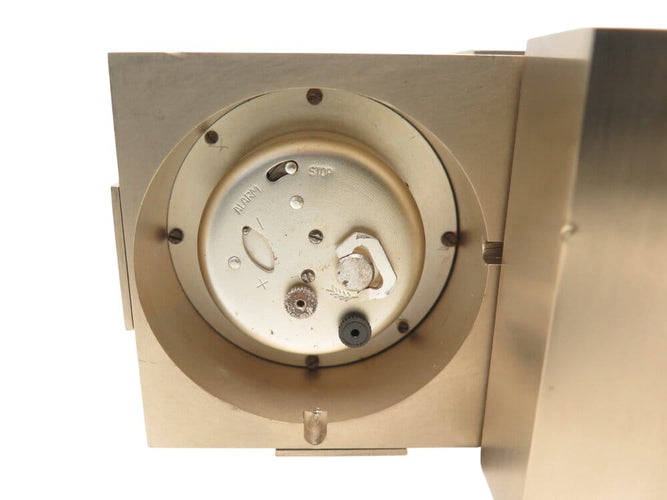 Montre vintage set HERMES pendule + briquet de table cubique plaque or clock & lighter 58 Facettes 267300