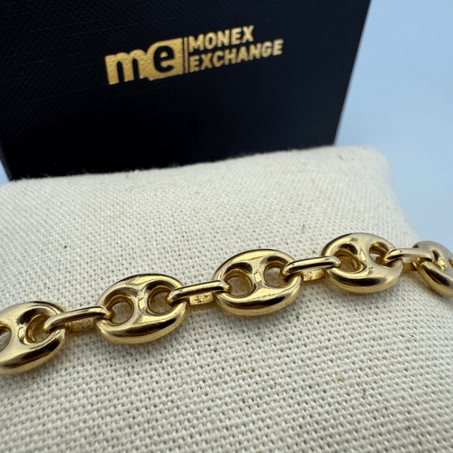 Ensemble collier et bracelet maille grain de café en or jaune 18K 58 Facettes 250061-62