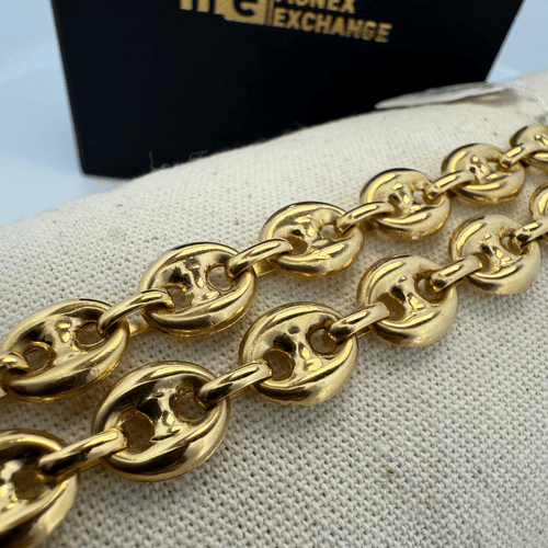 Ensemble collier et bracelet maille grain de café en or jaune 18K 58 Facettes 250061-62