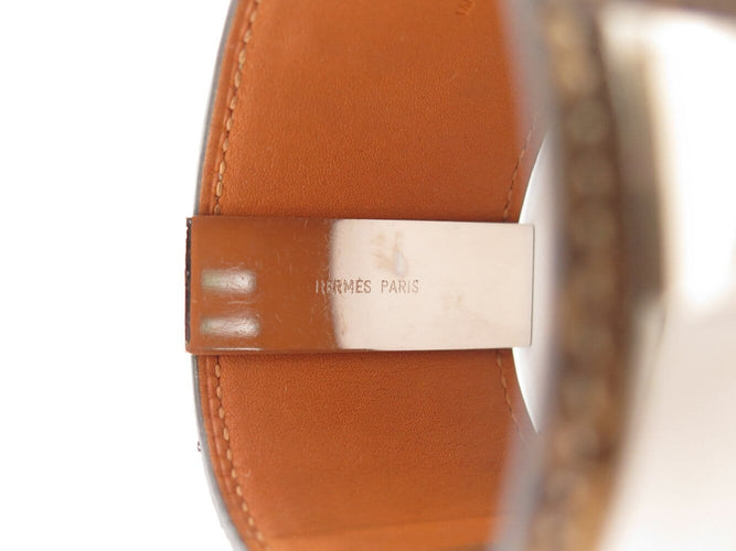 Bracelet Hermès Médor Collier de Chien - Bracelet en cuir de lézard niloticus argenté 58 Facettes 272558