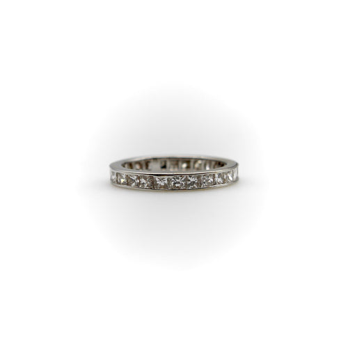 Bague Bague alliance éternité en or 18k et diamants taille princesse 58 Facettes