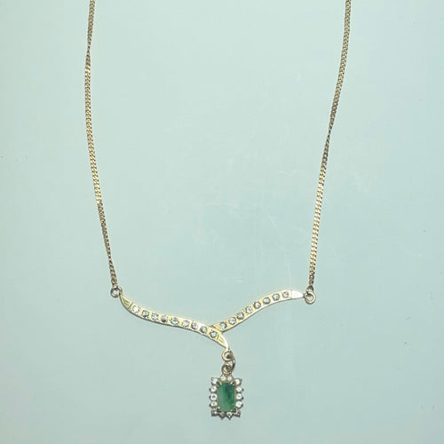 Collier Collier en or jaune 14K serti de pierres 58 Facettes 250271