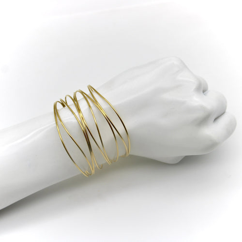 Bracelet Tiffany & Co. Elsa Peretti - Bracelet vague neuf rangs en or jaune 18k 58 Facettes