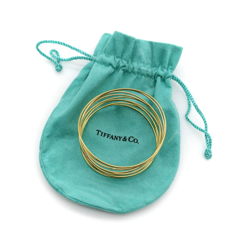 Bracelet Tiffany & Co. Elsa Peretti - Bracelet vague neuf rangs en or jaune 18k 58 Facettes