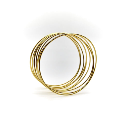 Bracelet Tiffany & Co. Elsa Peretti - Bracelet vague neuf rangs en or jaune 18k 58 Facettes