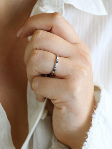 Bague 54 Chaumet Bee My Love - Alliance en or blanc avec diamants 58 Facettes 1208.2