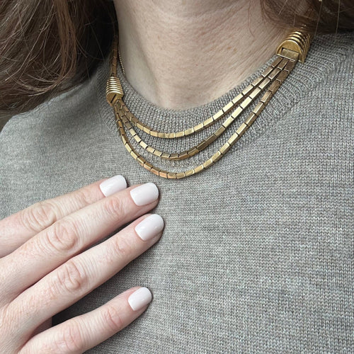 Collier Collier trois rangs articulé en or jaune 18K 58 Facettes REF2396-118