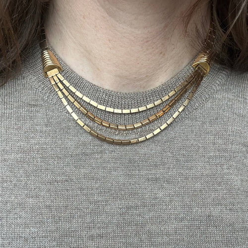Collier Collier trois rangs articulé en or jaune 18K 58 Facettes REF2396-118