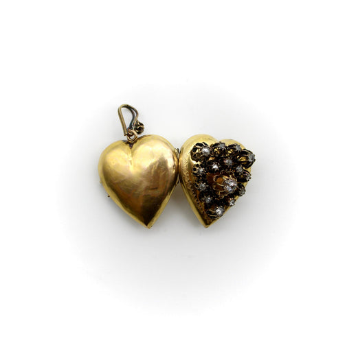 Pendentif Pendentif médaillon cœur en or 18k et diamants taille rose 58 Facettes