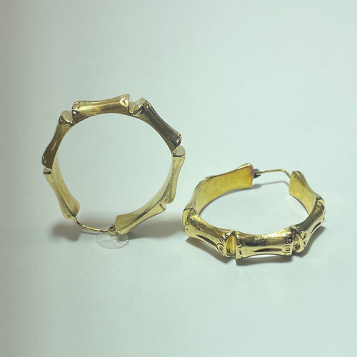 Boucles d'oreilles Boucles d’oreilles bambou en or jaune 18K, 9,77 g 58 Facettes 250329