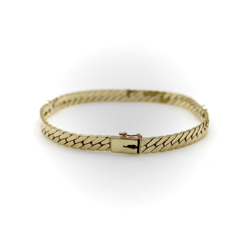 Bracelet Bracelet maille chevrons vintage en or 14K et diamants 58 Facettes A2006O