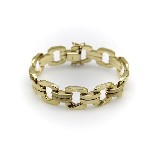 Bracelet Bracelet vintage à maillons alternés en or 14k 58 Facettes A1002X