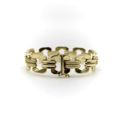 Bracelet Bracelet vintage à maillons alternés en or 14k 58 Facettes A1002X
