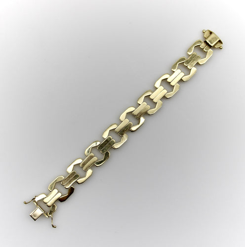 Bracelet Bracelet vintage à maillons alternés en or 14k 58 Facettes A1002X