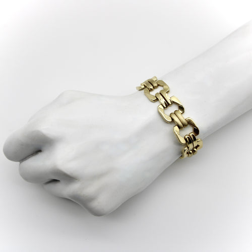 Bracelet Bracelet vintage à maillons alternés en or 14k 58 Facettes A1002X