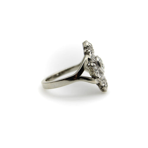 Bague Bague en or blanc 14 carats avec diamants taille ancienne, vers 1910 58 Facettes A1002Z