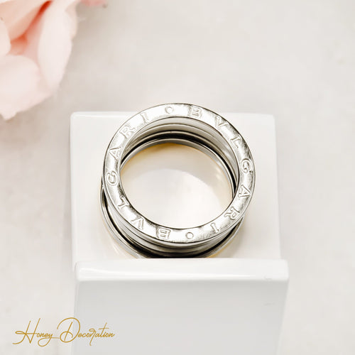 Bague 55 Bvlgari B.zero1 - Bague 4 bandes en or blanc 18 carats 58 Facettes 2909