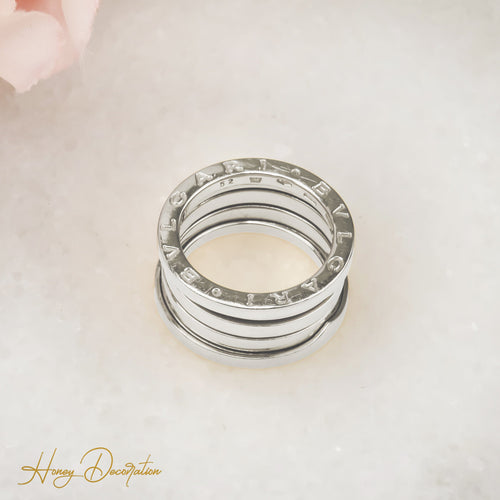 Bague 55 Bvlgari B.zero1 - Bague 4 bandes en or blanc 18 carats 58 Facettes 2909