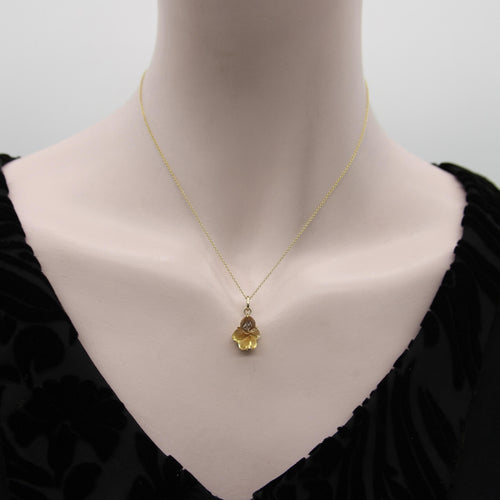 Pendentif Pendentif charm fleur en or jaune 14k et citrine sculptée 58 Facettes A2006W