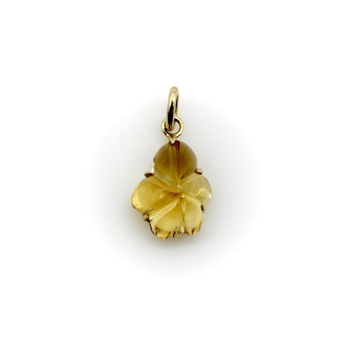 Pendentif Pendentif fleur en or jaune 14 carats et citrine sculptée 58 Facettes A2006W