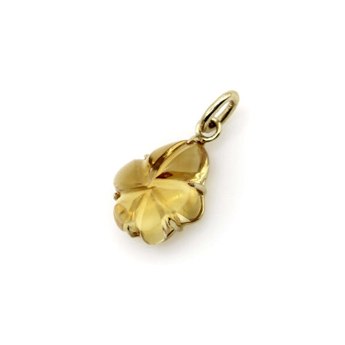 Pendentif Pendentif fleur en or jaune 14 carats et citrine sculptée 58 Facettes A2006W