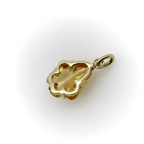 Pendentif Pendentif fleur en or jaune 14 carats et citrine sculptée 58 Facettes A2006W