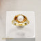 Bague 55 Bague perle en or jaune 14 carats 58 Facettes 2650