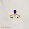 Bague 56 Bague améthyste taille poire en or 18 carats avec diamant brillant 58 Facettes 2627