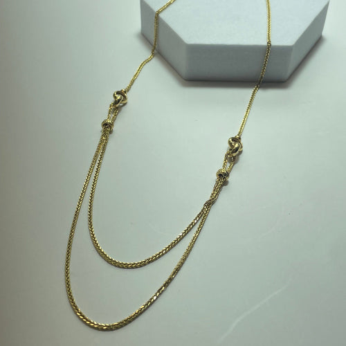 Collier Chaîne double rang en or jaune 18K, 4,65 g 58 Facettes 250307
