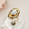 Bague 55 Bague vintage - Aquamarine ovale 6,0 ct en or jaune 750 58 Facettes 2611