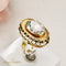 Bague 55 Bague vintage - Aquamarine ovale 6,0 ct en or jaune 750 58 Facettes 2611